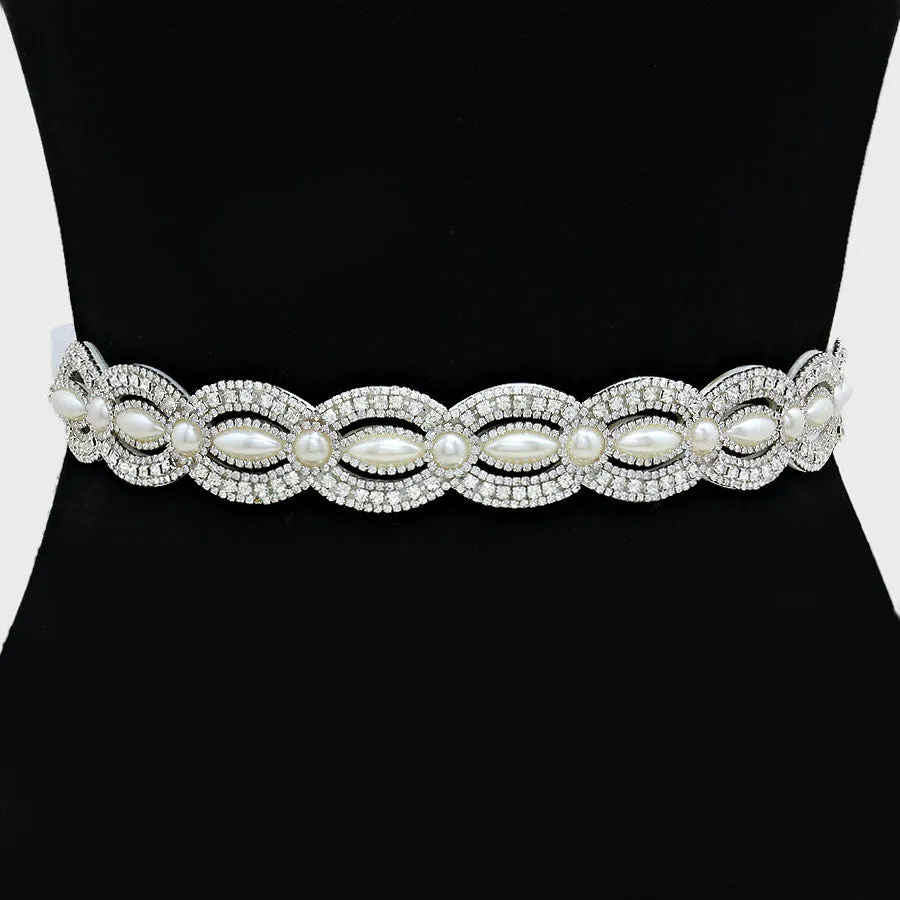 iLLASPARKZ Marquise Pave Organza Belt/ Choker/ Headband