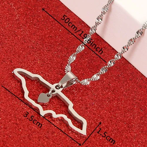 Jamaica Map Pendant Necklaces J