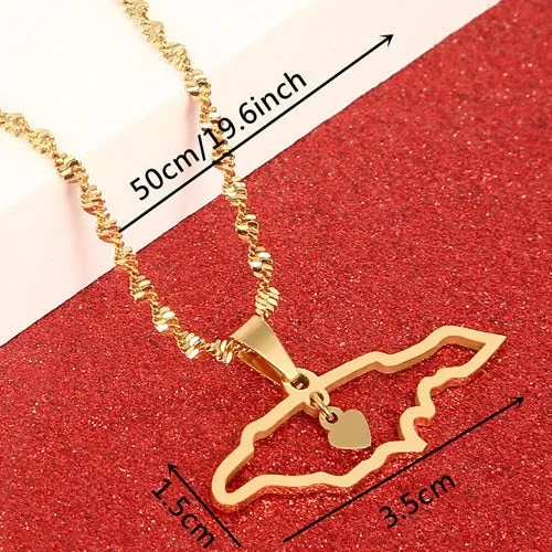 Jamaica Map Pendant Necklaces J