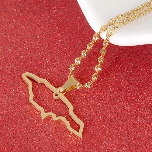 Jamaica Map Pendant Necklaces J