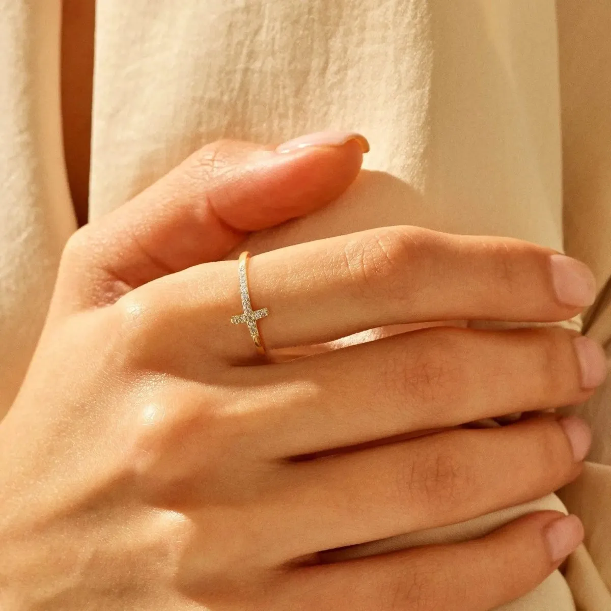 Kyerlyn CZ Cross Ring Size 6 to 9