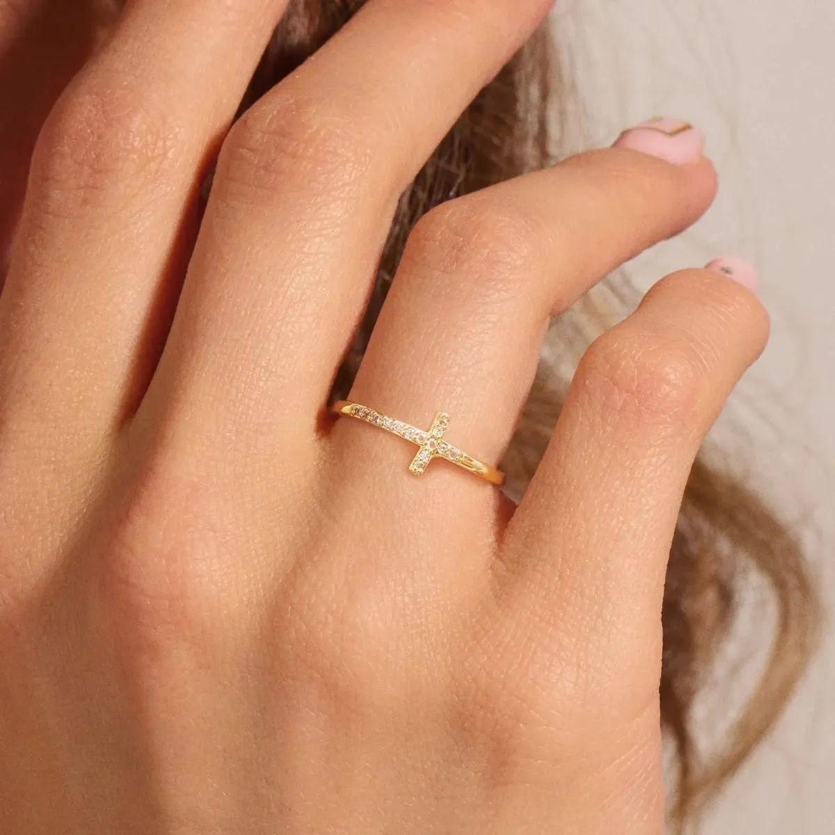 Kyerlyn CZ Cross Ring Size 6 to 9