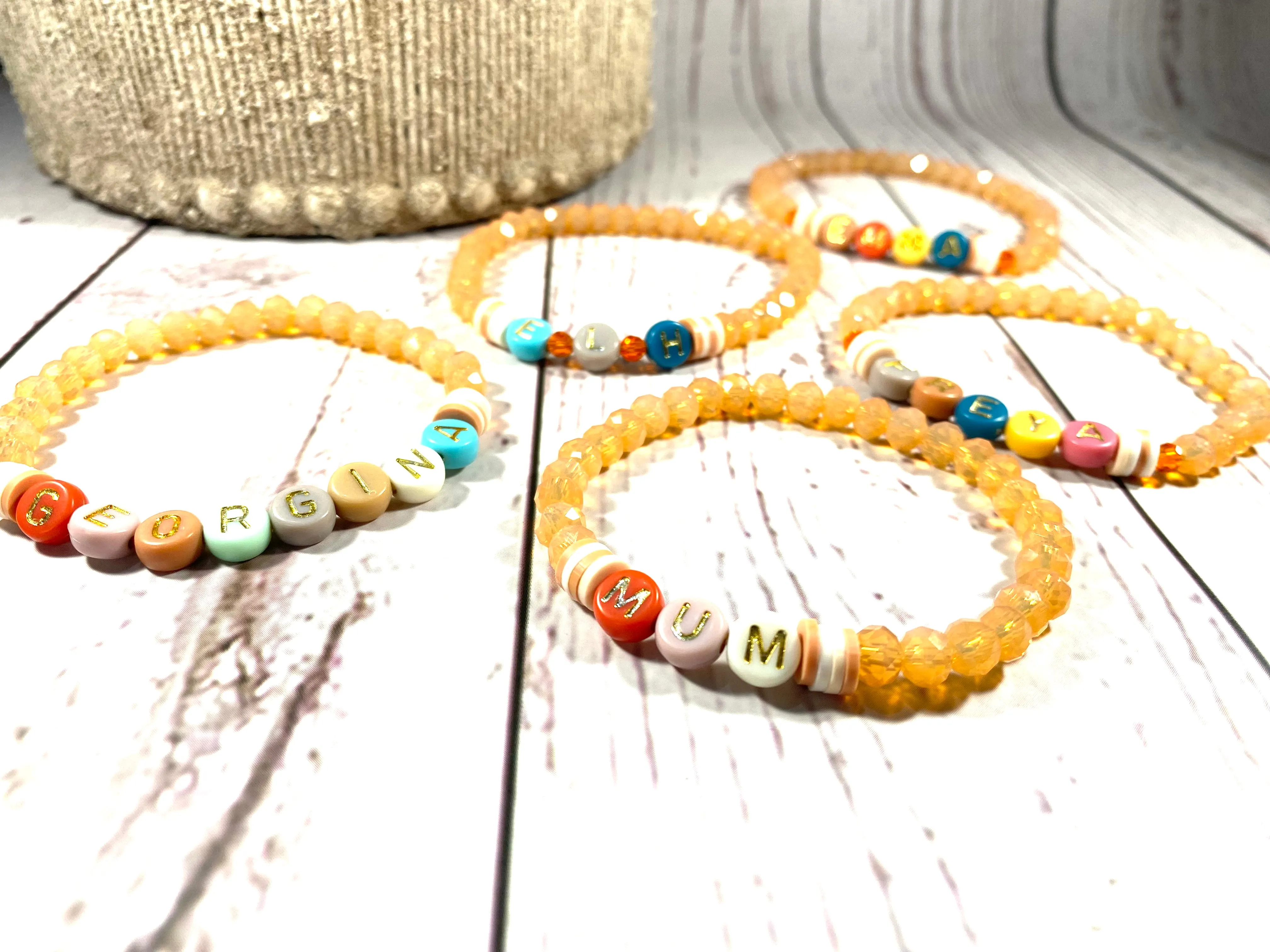 Letter Glass Bracelets