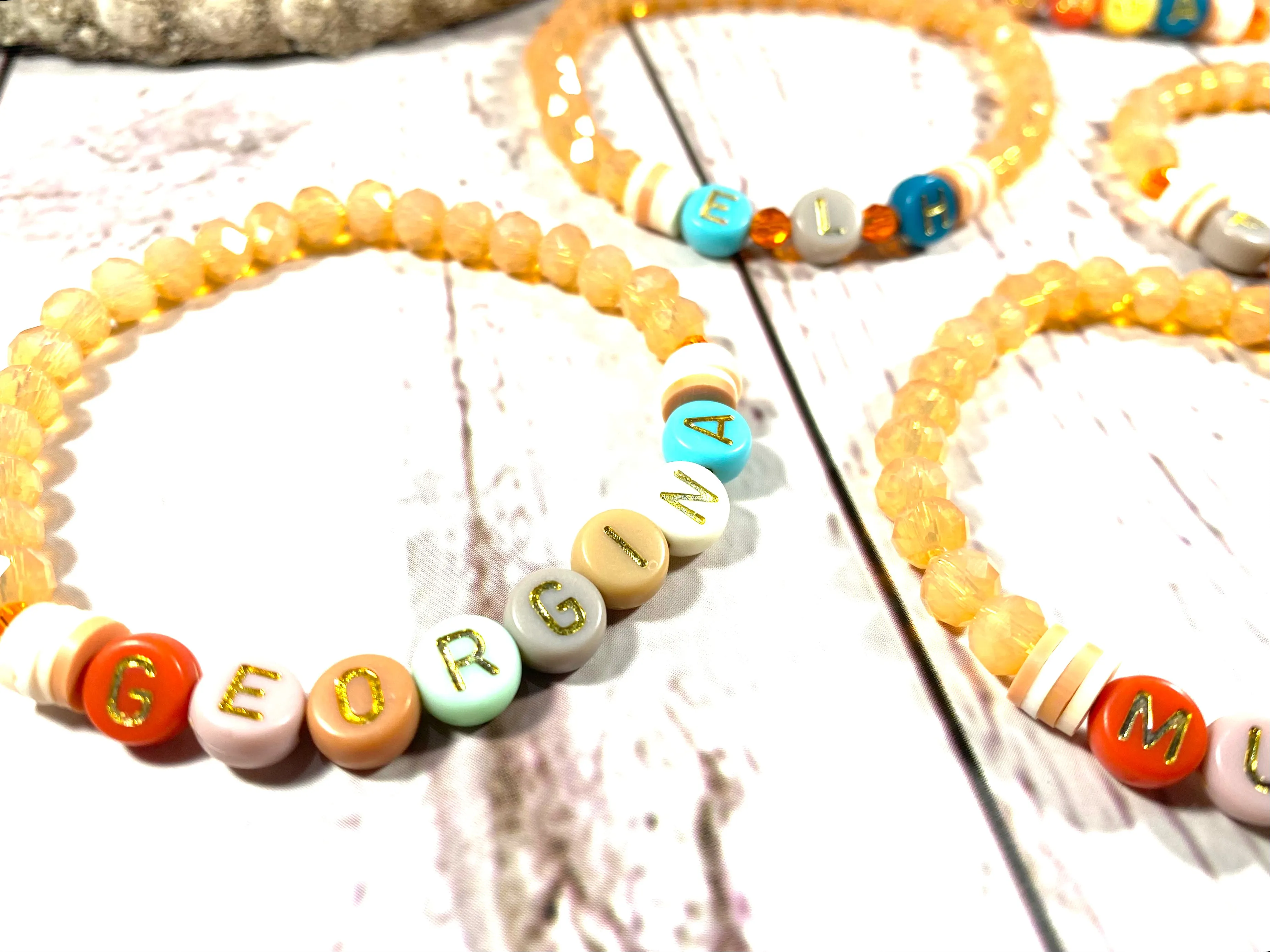 Letter Glass Bracelets