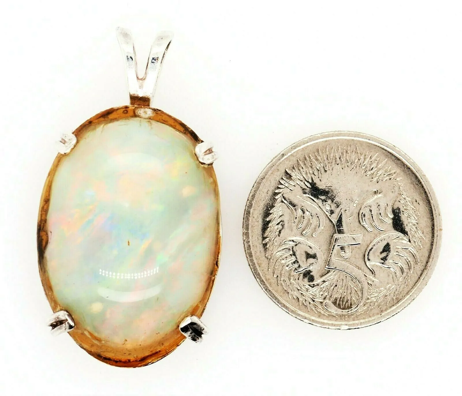 Light Opal Triplet & Sterling Silver Pendant Fine Statement Jewellery