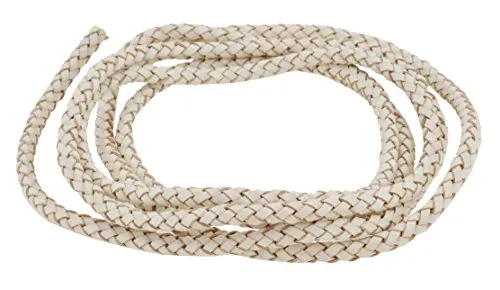 Mandala Crafts 6mm Braided Leather Cord, Genuine Leather Round Bolo Cord for Jewelry Making, Bolo Ties, Wrapping, Crafting