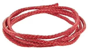 Mandala Crafts 6mm Braided Leather Cord, Genuine Leather Round Bolo Cord for Jewelry Making, Bolo Ties, Wrapping, Crafting