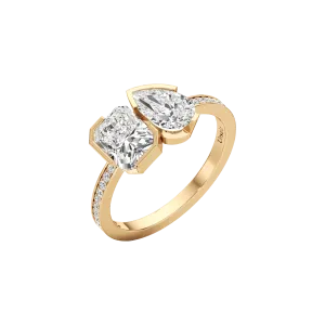 Meta zinnia pavé ring