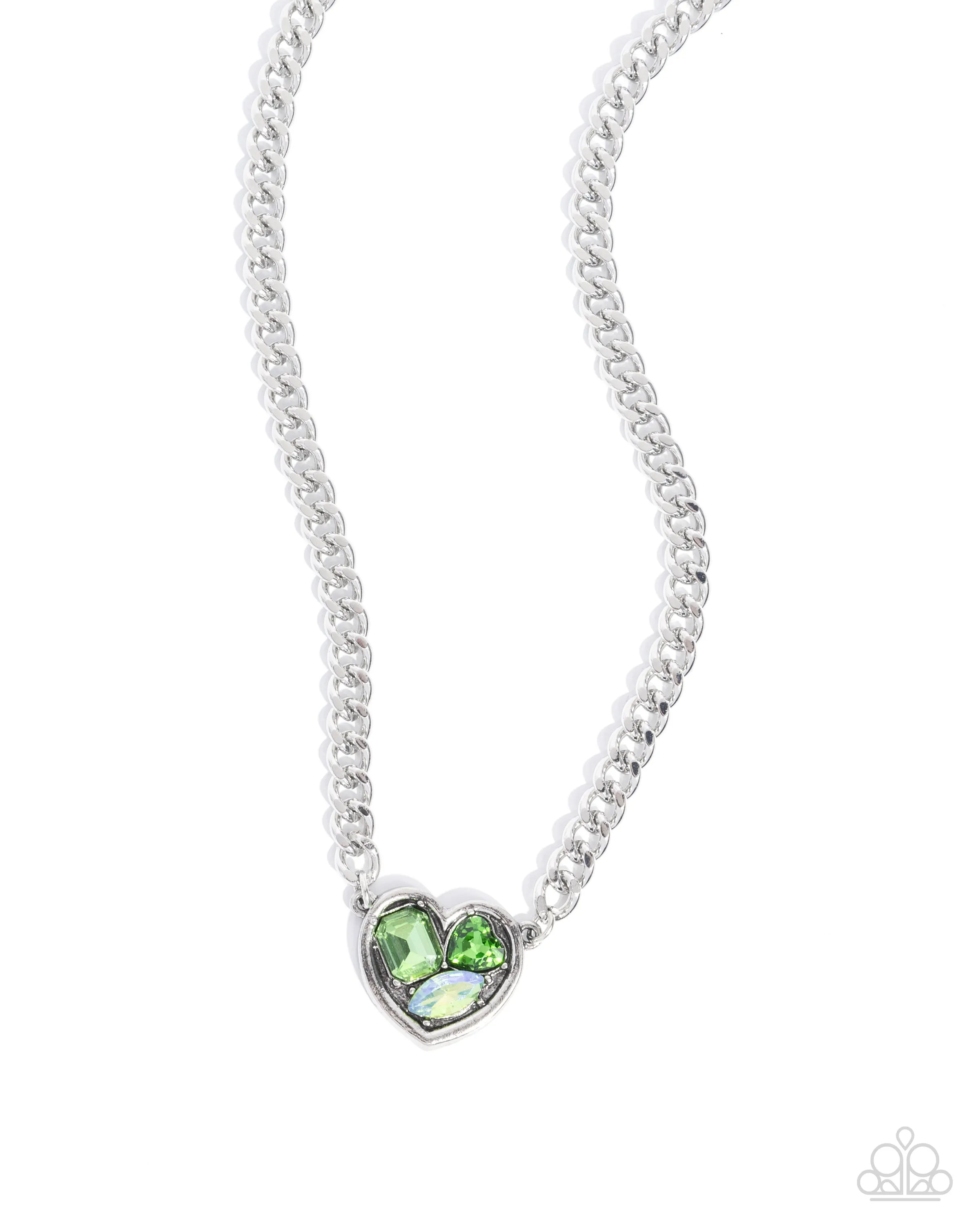 Necklaces Tasteful Triad - Green VDAY