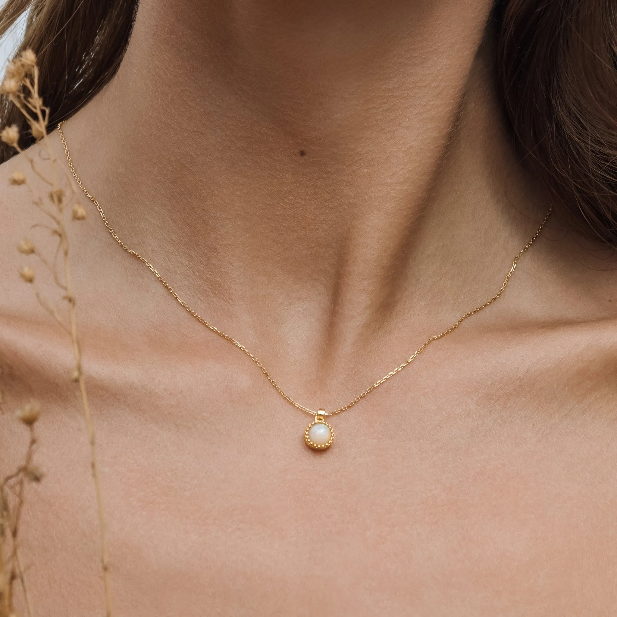 October Birthstone Necklace - Opal