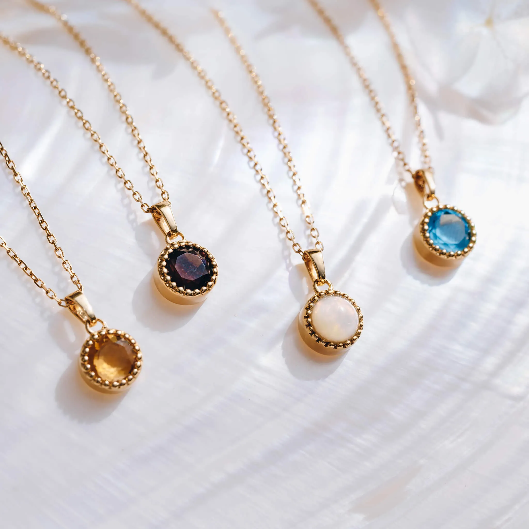October Birthstone Necklace - Opal
