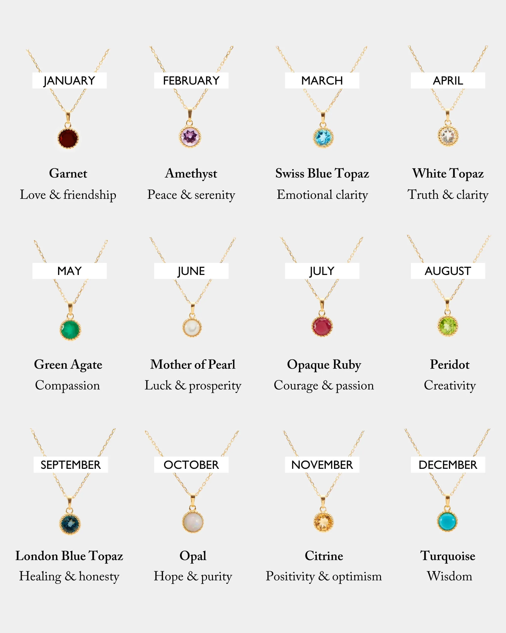 October Birthstone Necklace - Opal