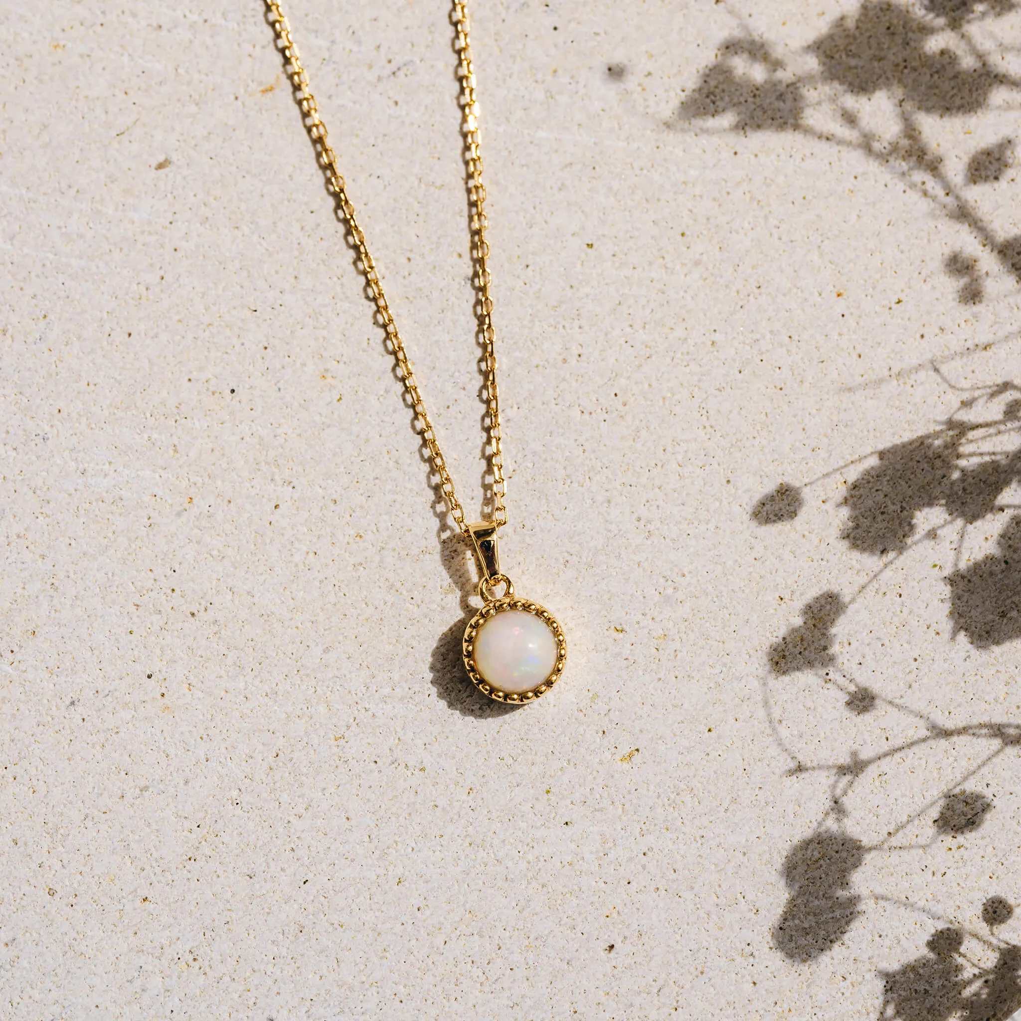 October Birthstone Necklace - Opal