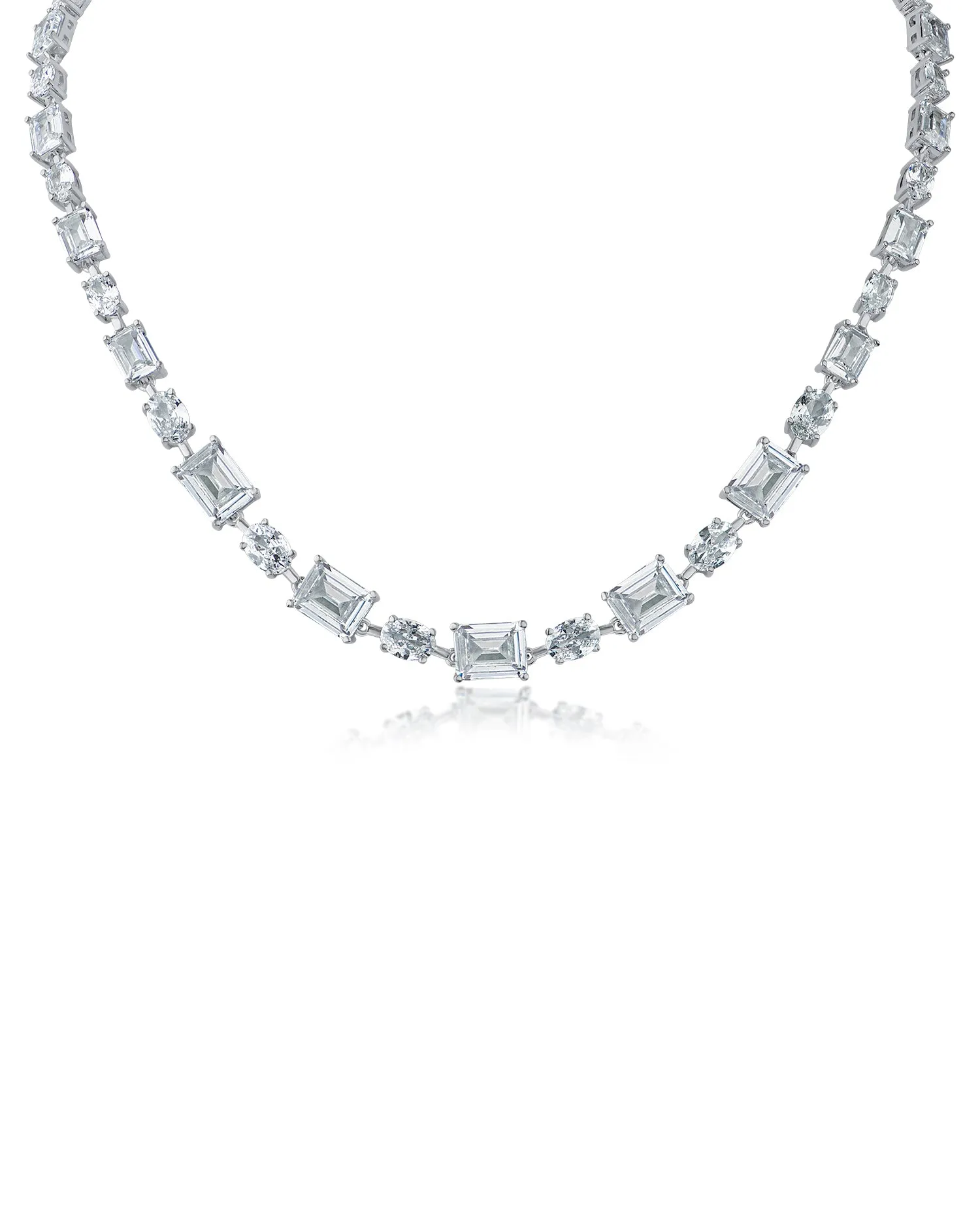 Oval and Emerald CZ Necklace