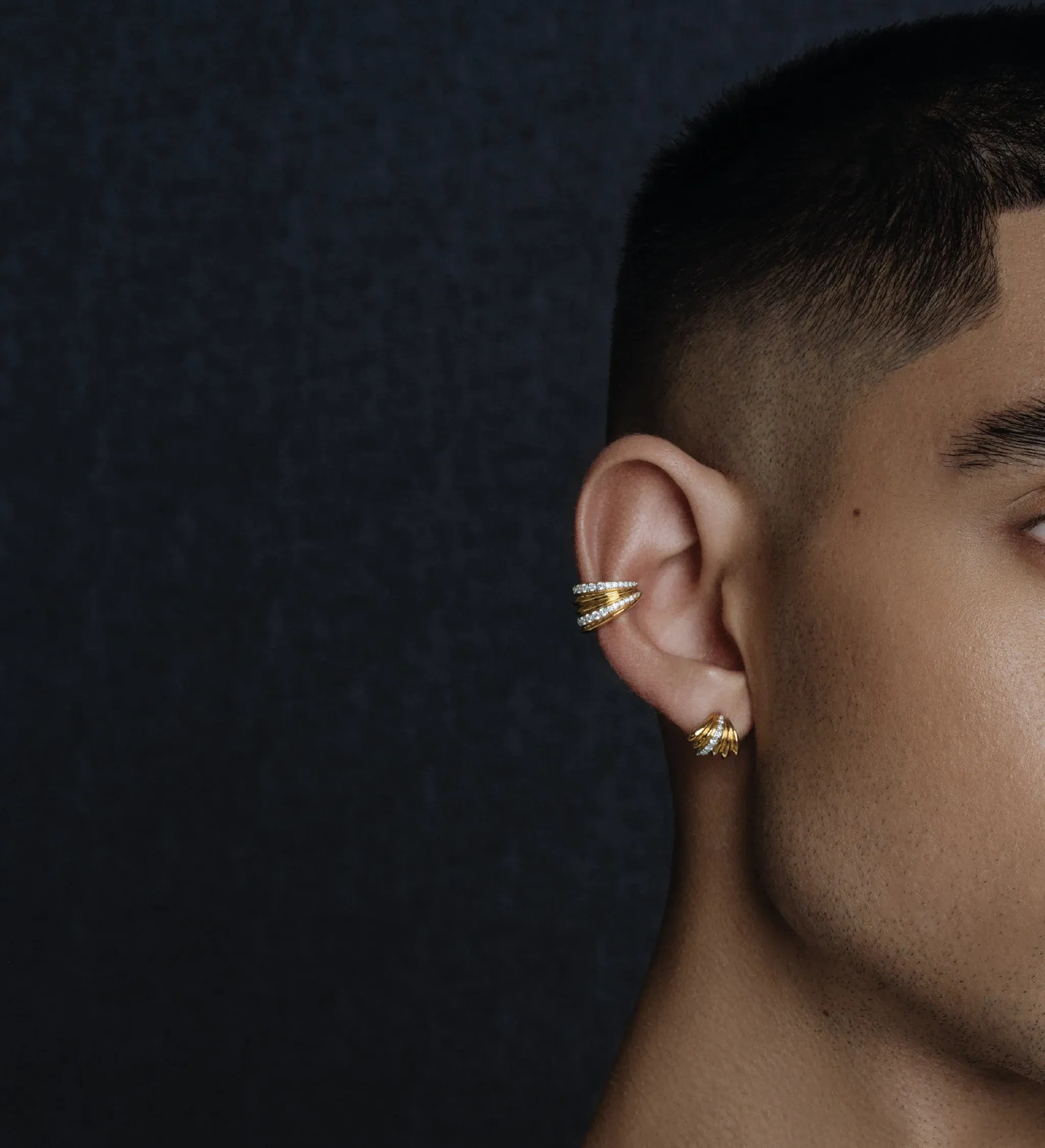 Palm mini hoop earrings