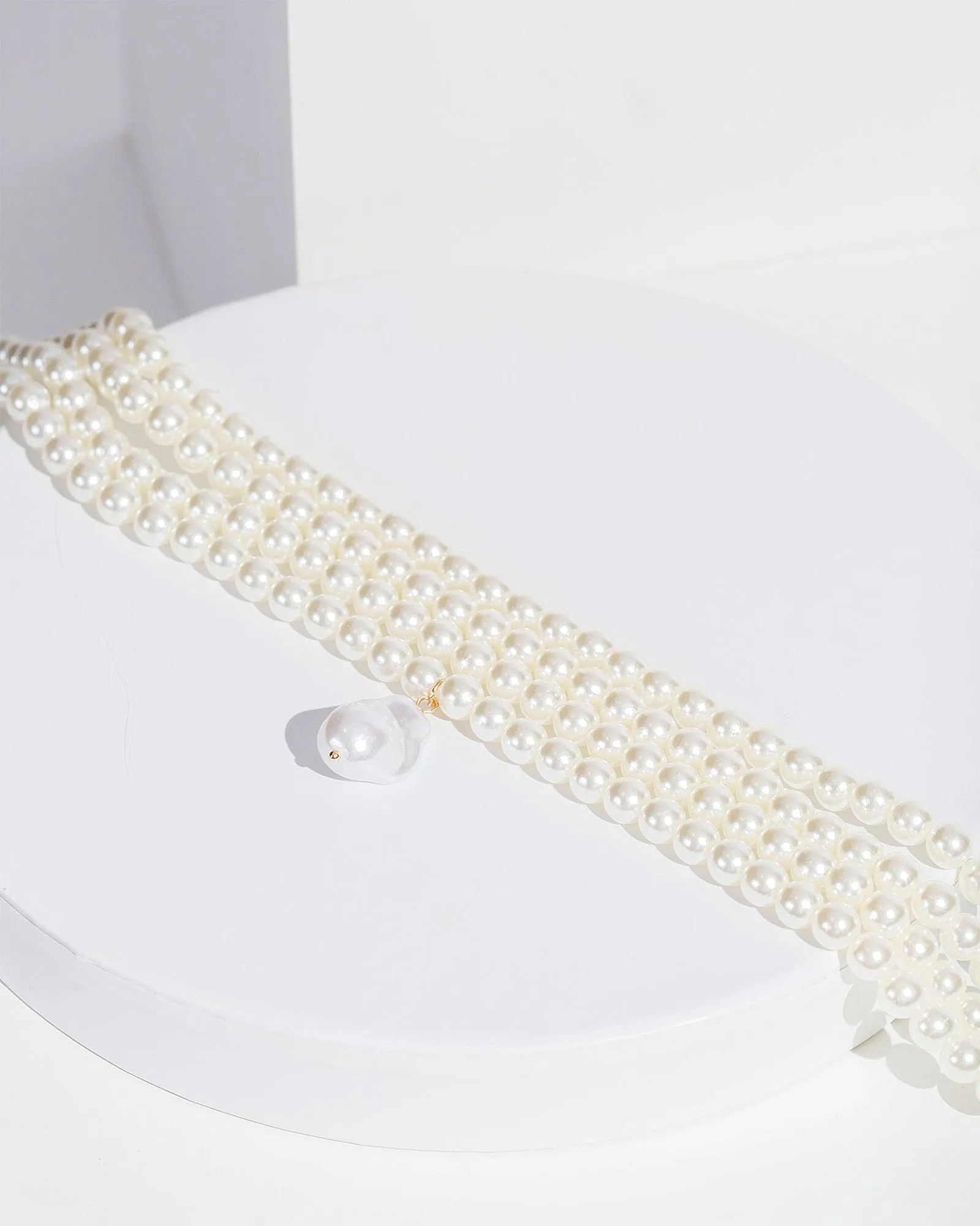 Pearl Multi Row Choker Necklace