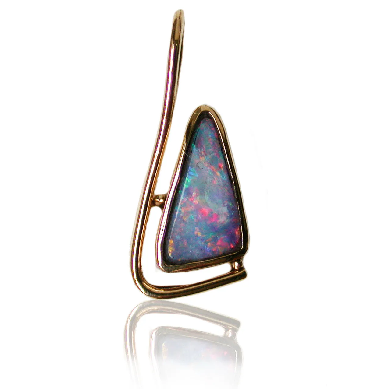 Pink Pastel boulder opal 9k pendant