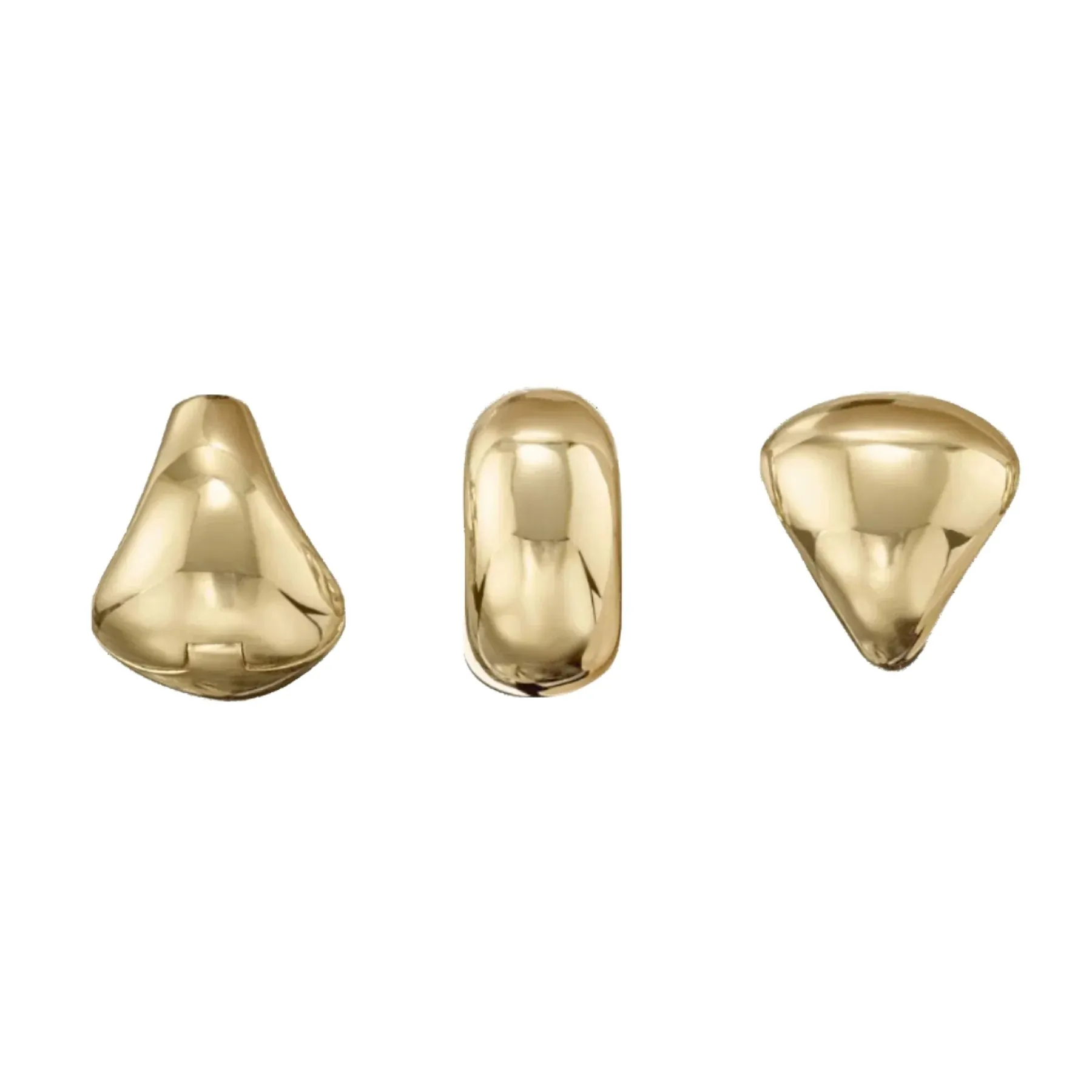 Puffy Solid Gold Huggie Earrings