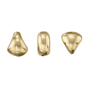 Puffy Solid Gold Huggie Earrings