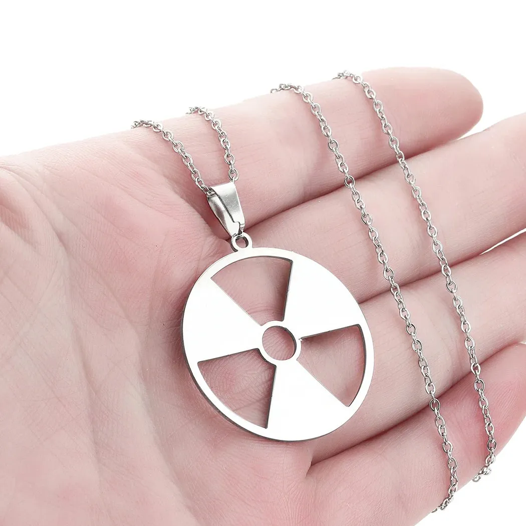 Radiation Hazard Symbol Pendant Radioactive Necklace Hulk Logo Nuclear Emblem Cyber Logo