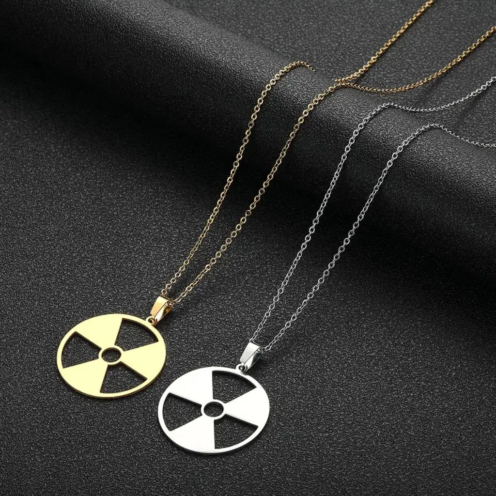 Radiation Hazard Symbol Pendant Radioactive Necklace Hulk Logo Nuclear Emblem Cyber Logo