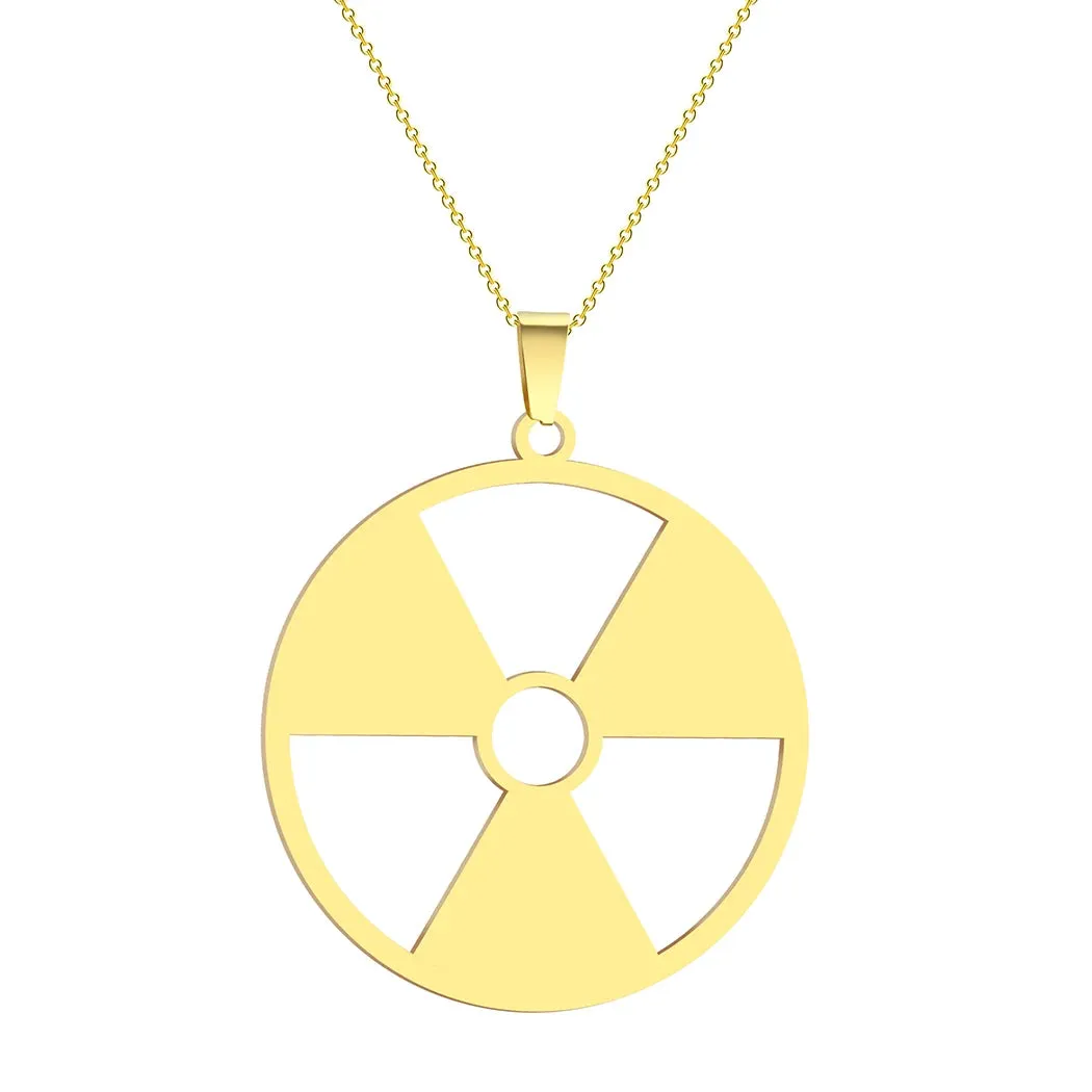 Radiation Hazard Symbol Pendant Radioactive Necklace Hulk Logo Nuclear Emblem Cyber Logo