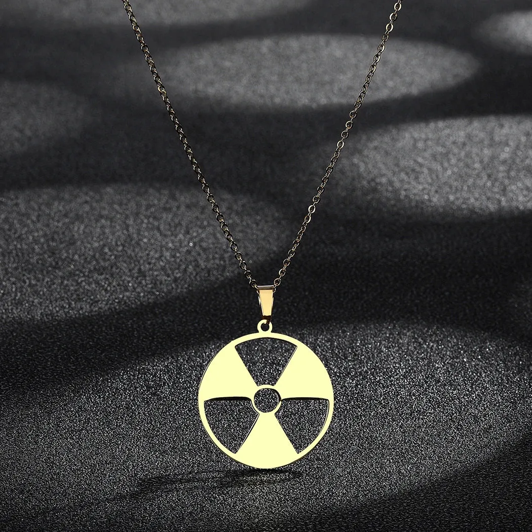 Radiation Hazard Symbol Pendant Radioactive Necklace Hulk Logo Nuclear Emblem Cyber Logo