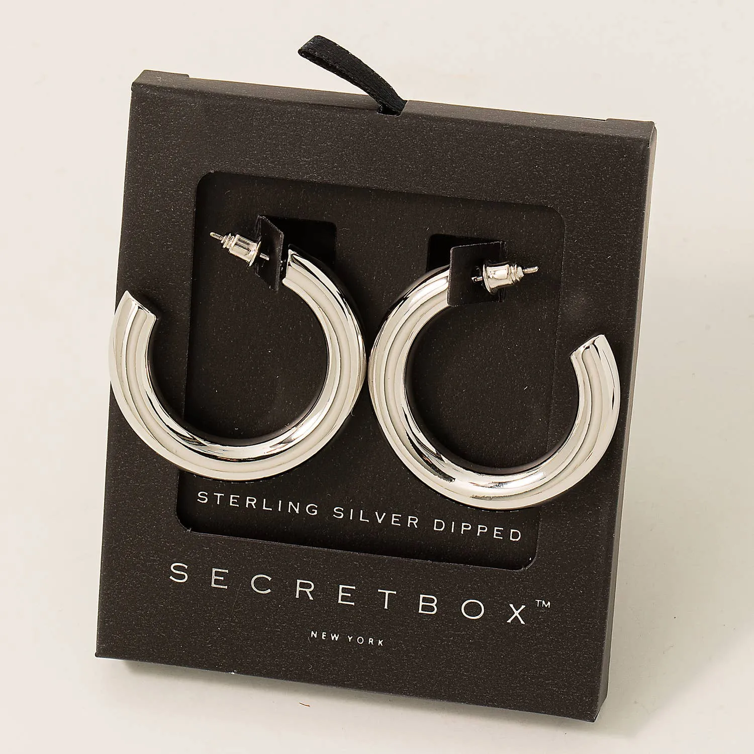Secret Box 35Mm Hoop Earrings: WG