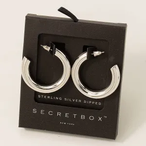 Secret Box 35Mm Hoop Earrings: WG