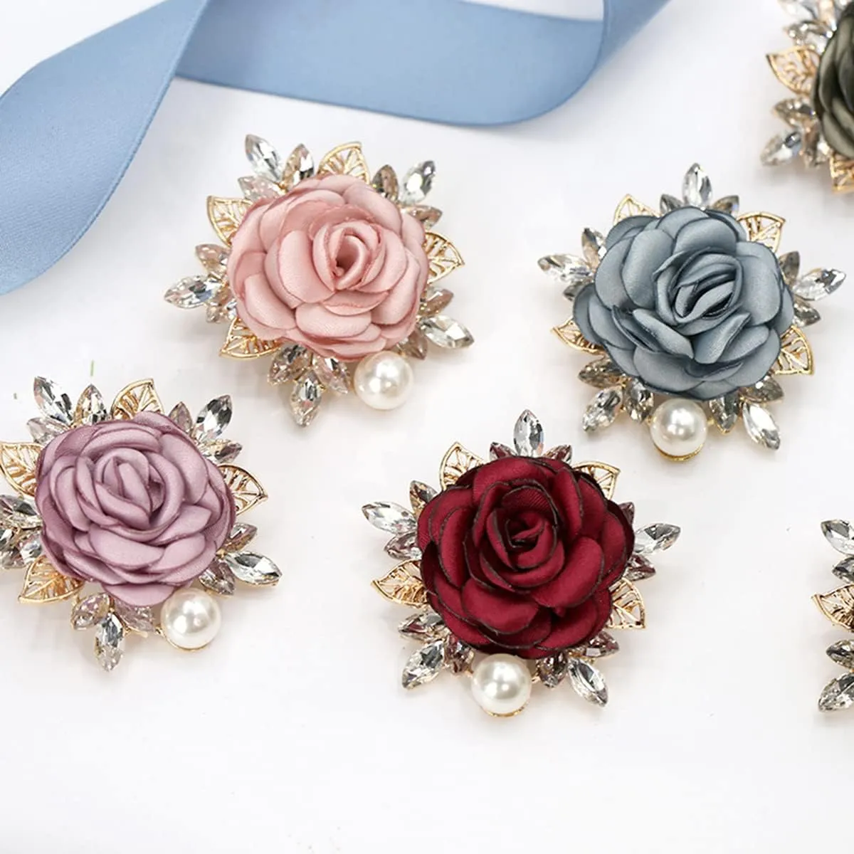 seven wolves Rose Flower Accessories Brooches Wedding Bridal Bouquet Brooch Pin Hairpin for Women