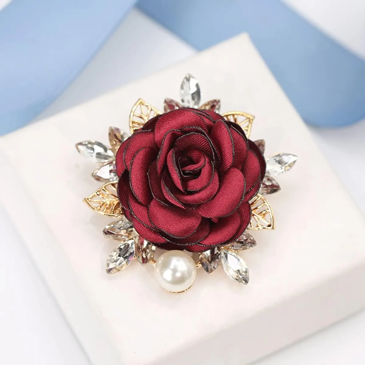seven wolves Rose Flower Accessories Brooches Wedding Bridal Bouquet Brooch Pin Hairpin for Women