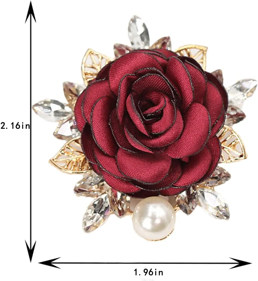 seven wolves Rose Flower Accessories Brooches Wedding Bridal Bouquet Brooch Pin Hairpin for Women