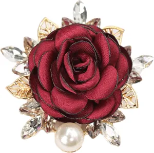 seven wolves Rose Flower Accessories Brooches Wedding Bridal Bouquet Brooch Pin Hairpin for Women