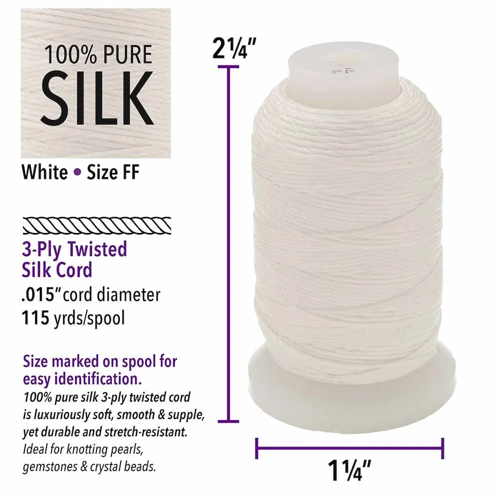 Silk Thread - WHITE .38mm (10m)