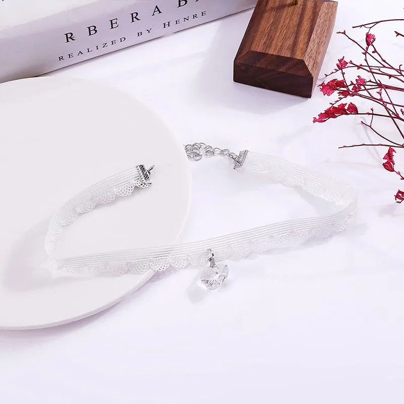 Simple Vintage Velvet Pearl Choker Short Black Clavicle Collar Necklace Gothic Chokers Necklaces for women