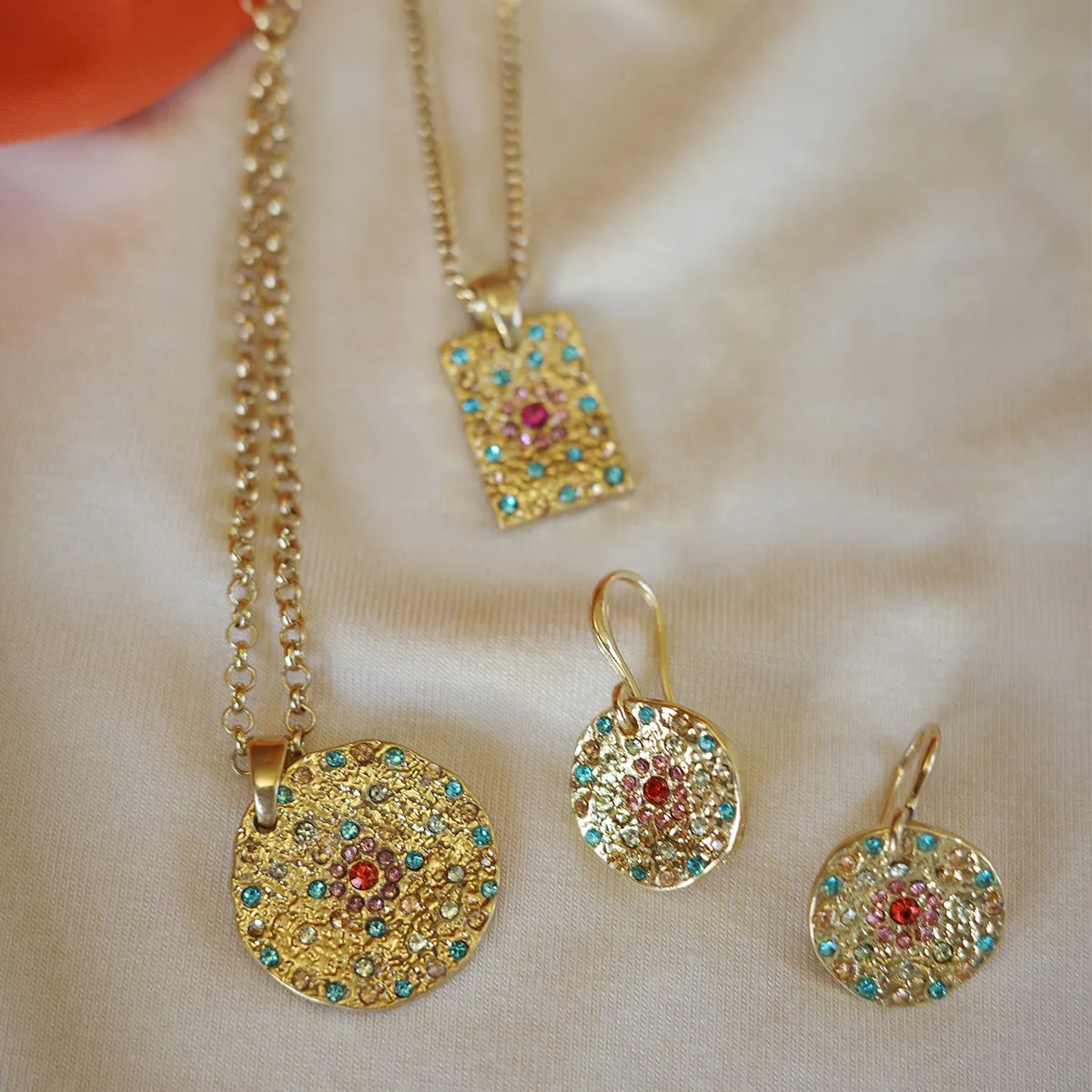 Vibrance Multicolour Fishhook Pendant Earring - Gold