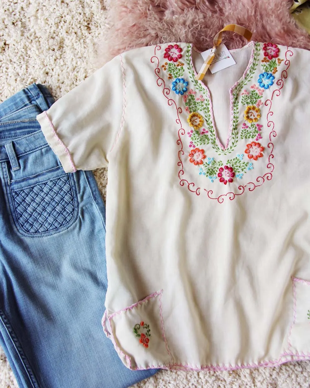 Vintage Swedish Embroidered Top