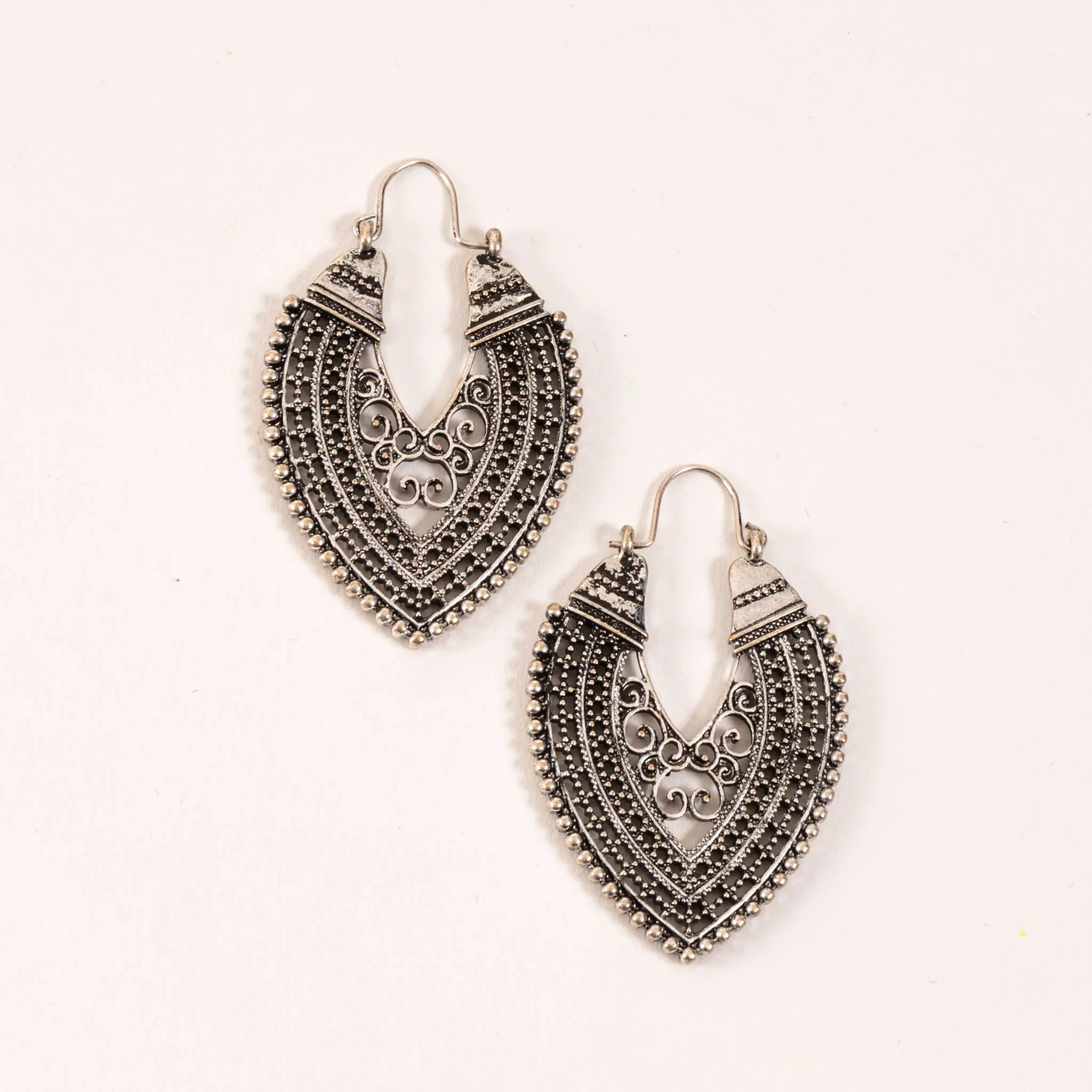 Wild Spirit Silver Heart Earrings